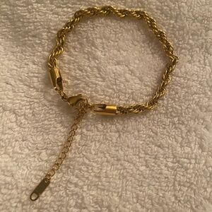 Gold rope chain gold plated 10”
